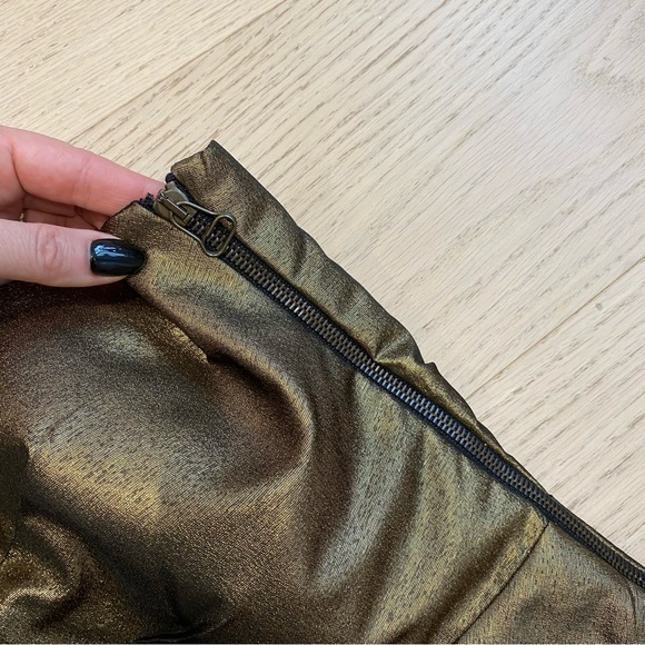 ROBERT RODRIGUEZ Gold Mini Dress, One Shoulder, Sleeveless, Cocktail, Size US 6 - Picture 10 of 14